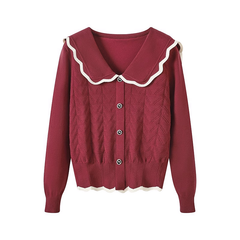 navy collar pullover sweater