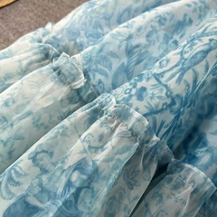 Kleid mit Puffärmeln und Blumenmuster