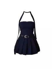 Damen Sommer Retro Neckholder Kleid
