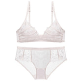 Ultradünnes BH-Set mit Spitzenstickerei ohne Stahlring