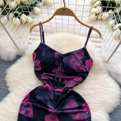 Trägerkleid mit Schmetterlings-Print