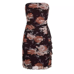 Ölgemälde Vintage trockene Rose trägerloses Kleid