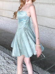 Damen Sommerkleid mit Schleife und Hosenträgern