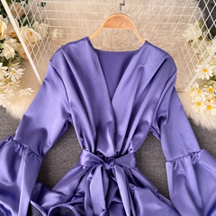 Rüschenkleid im Westernstil mit Laternenärmeln