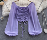 Women's summer bubble long sleeve blouses