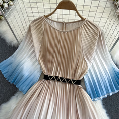 A-Linien-Kleid mit Farbverlauf und Fünfviertelärmeln