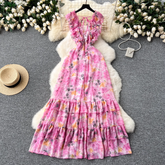 Bedrucktes Kleid mit V-Ausschnitt für Damen