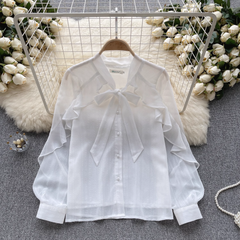 Rüschenblusen für Damen mit langen Ärmeln