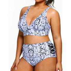 Super stylischer Bikini mit hoher Taille, V-Ausschnitt und elastischem Verschluss für Damen