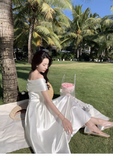 Off the shoulder A-line dress