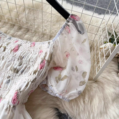 Sommerliches Chiffonkleid mit Blumenmuster für Damen