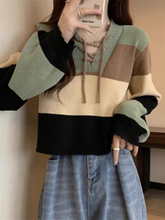 Women's autumn and winter striped short sweater