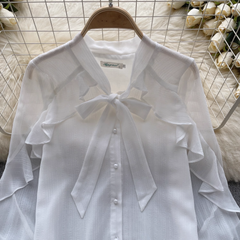 Rüschenblusen für Damen mit langen Ärmeln