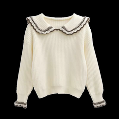 Women's doll collar sweater spring and autumn