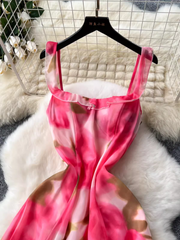 Strandurlaubskleid für Damen mit Rosenprint