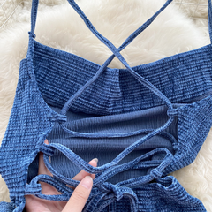 Vestido de punto con cintura para vacaciones en la playa de verano para mujer