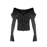 Off the shoulder long-sleeve sweater