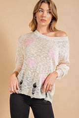 Pullover mit amerikanischem Herzmuster