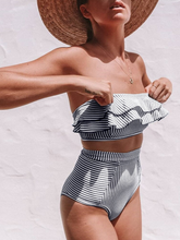 Bikini de dos piezas de cintura alta estilo vintage tropical