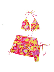 Dreiteiliger Bikini mit „The Brew“-Print