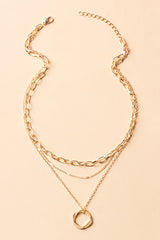 Mobius Strip Pendants Alloy Layered Necklace - Gold