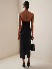 Women Autumn Sexy Strapless Backless Diamonds Maxi Long Bodycon Bandage Dress Elegant Evening Party Gowns Vestido