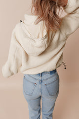 Chaqueta Sherpa con cremallera y cordón y capucha extraíble