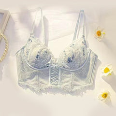 Transparentes Dessous-Set mit französischer Spitzenstickerei