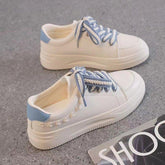 Lässige Sport-Plateau-Sneakers aus Leder für Damen
