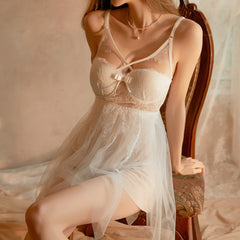 Lässiges Spitzen-Bandage-Nachthemd für Damen