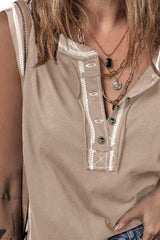 Tanktop mit Rundhalsausschnitt und Kontrastnähten