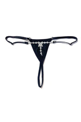 Flower Butterfly Shaped Rhinestone Decor Body Chain - Gold