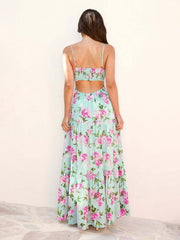 Sexy backless suspender bohemian seaside holiday dress
