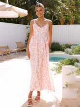 V-neck waist holiday long dress sexy backless bow tie dress