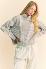 Turtleneck Dropped Shoulder Sweater