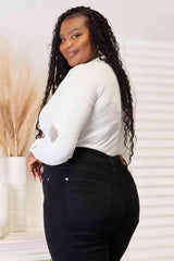 Top con escote en V y hombros caídos de Double Take