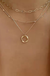 Mobius Strip Pendants Alloy Layered Necklace - Gold
