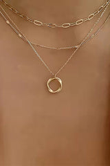 Mobius Strip Pendants Alloy Layered Necklace - Gold