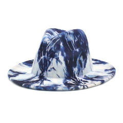 Sombreros Fedora de ala ancha con efecto tie-dye y mármol