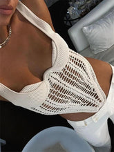 Gehäkeltes Crop Top im Korsett-Stil mit Fischgrätenmuster