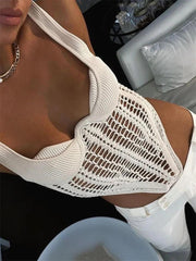 Fishbone Crocheted Knitted Corset style Crop Top