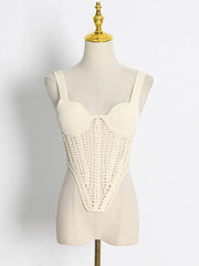 Fishbone Crocheted Knitted Corset style Crop Top