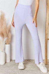 Pantalones acampanados de punto ultra suave con cintura alta y talla grande