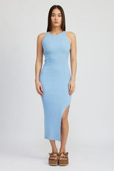 TANK-MIDIKLEID MIT HOHEM SCHLITZ