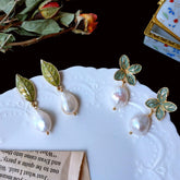 Pendientes de perlas de agua dulce