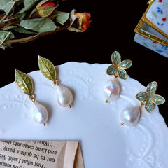 Pendientes de perlas de agua dulce