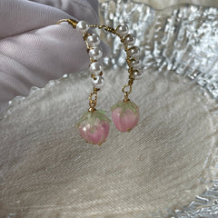 Rosa Erdbeer-Ohrhänger