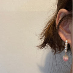 Rosa Erdbeer-Ohrhänger