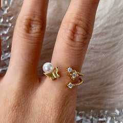 Anillo mariposa dorado