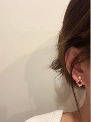 Natürliche Perle zierliche Ohrstecker Rubin Amethyst Kristall Ohrringe